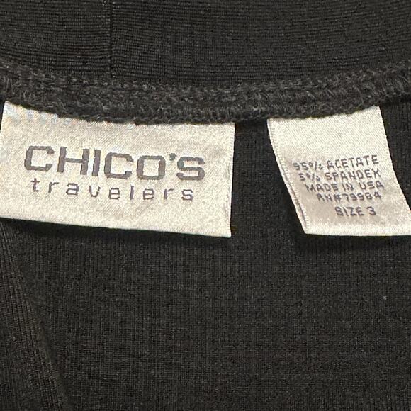 Chico's Travelers 3 16 Cardigan Button Down V-neck Long Sleeve Black - Picture 4 of 7